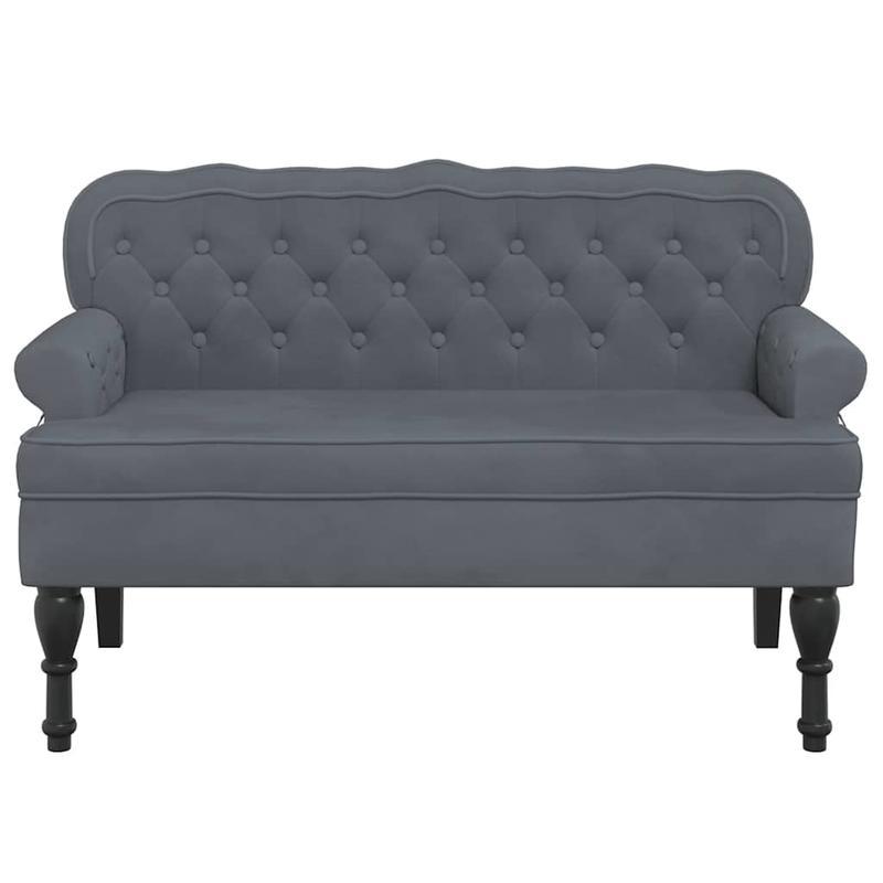 Leisure Chair – Fauteuil – Zitstoel – Lounge Chair – Tuinstoel – Donkergrijs Velvet – Robuust Hardhout – Comfortabel Groot Formaat 119,5x64,5x75 cm