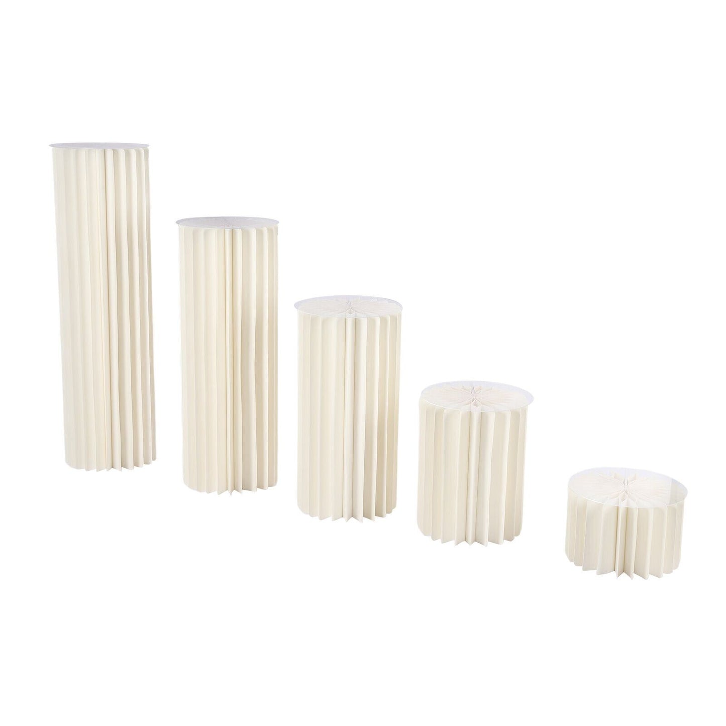 Tafeldecoratie – Bloemendisplays – Tafelstukken – Bruiloftdecoratie – Feestdecoratie – Set van 5 – Stevig Honingraatkarton – Verschillende Hoogtes 20-100 cm