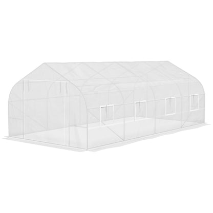 Tuinkas – Kassen – Serre – Groentekas – Tunnelkas – Wit – 600x300x200 cm – Gegalvaniseerd Metalen Frame – PE Doek 140 g/m²