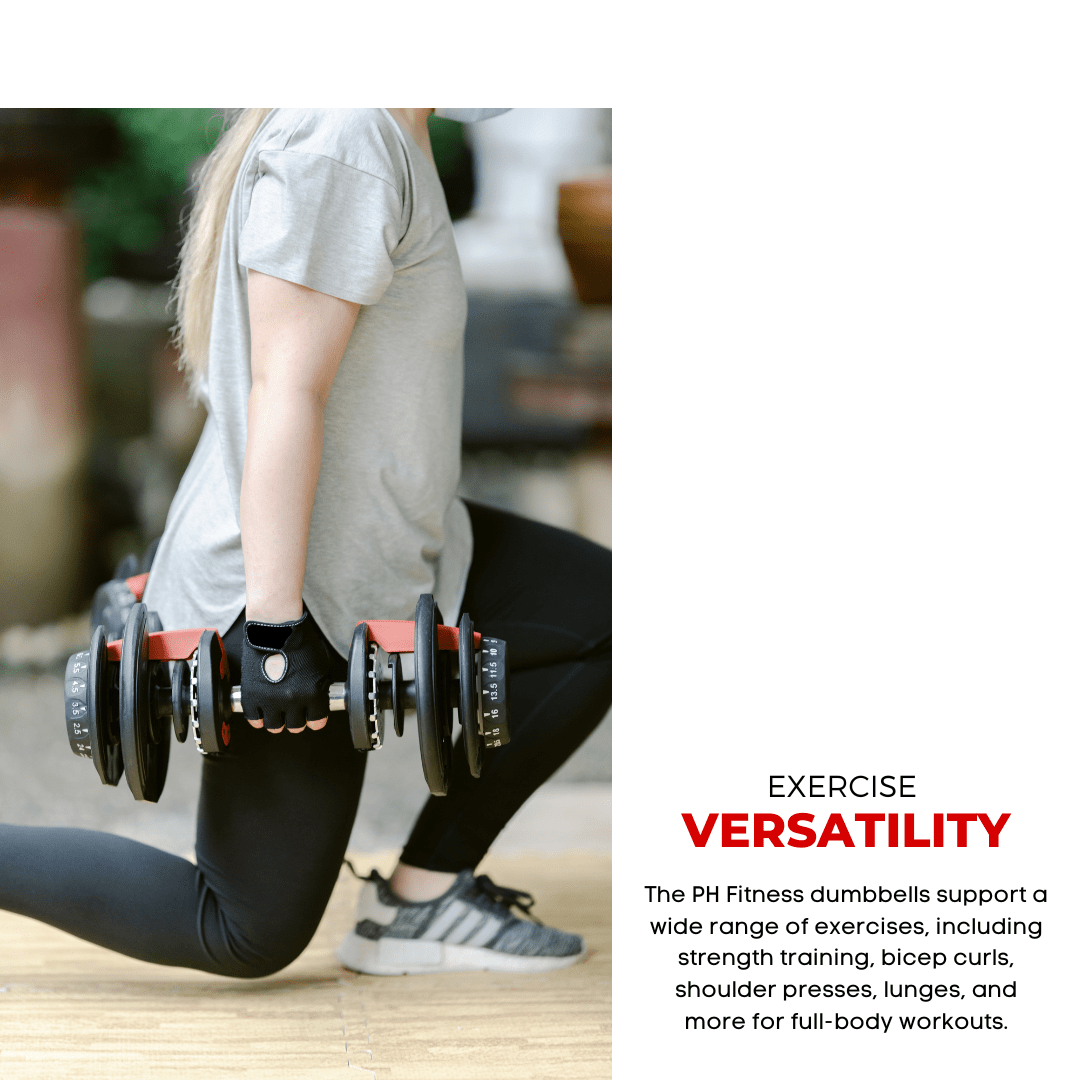 Verstelbare Dumbbell – Halter – Fitness Gewicht – Trainingsgewicht – Dumbbell Set – 15 Gewichtsniveaus 2,5-24 kg – Duurzaam Staal & Comfortabele Grip – Rood