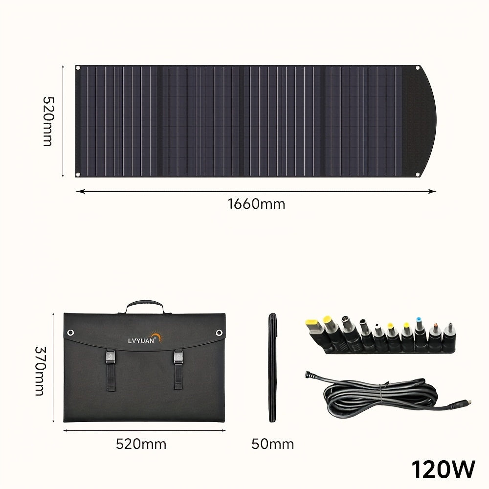 Portable Monocrystalline Silicon 120W/200W 36V Solar Panel By LVYUAN, Ultra-light And Foldable Solar Panel Kit With MC4 Connectors, Suitable For Power Stations, Efficient Solar Charger, Ideal For Camping And Off-grid RV, With