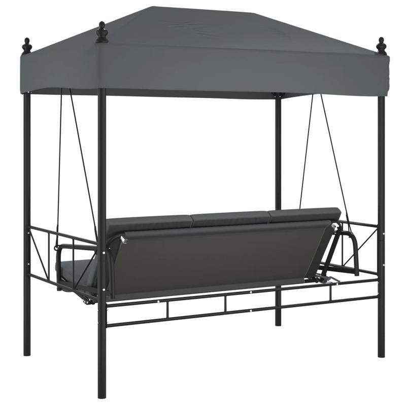 Schommelstoel – Schommelstoel Met Canopy – Tuinschommel – Balkonstoel – Verandaschommel – Stevig Stalen Frame – Comfortabele Afneembare Kussens