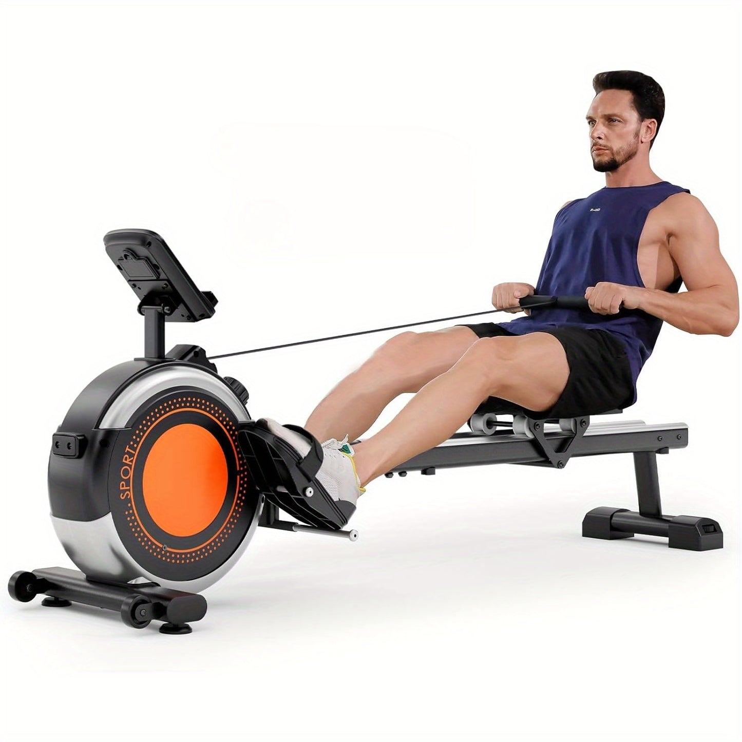 Roeitrainer – Roeimachine – Roeiapparaat – Fitnessapparaat – Hometrainer – 16 Weerstandsniveaus – Stil Magnetisch Systeem – Stabiel Stalen Frame met Ergonomisch Zitje