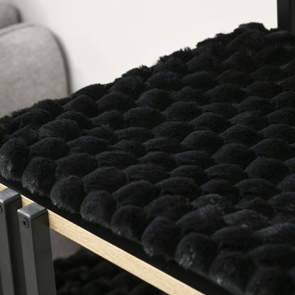 Krabpaal – Krabmeubel – Krabton – Kattenmeubel – Krabpaal Industrieel – Stalen Frame – 2 Platforms Met Wasbare Kussens – Natuurlijke Sisal Krabwand – Zwart – 85x48x128 cm