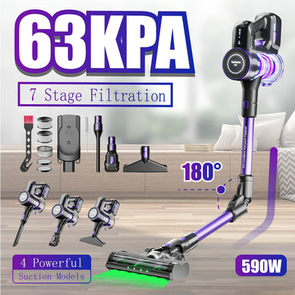 Yanhama H3 Wireless Vacuum Cleaner, Handheld Vacuum Cleaner, 7-level Filtration System, 180° Flexible Steering, Compatible with Multiple Accessories for Various Scenarios. Deep Cleaning Of Household, Pet Hair, Sofa And Floor