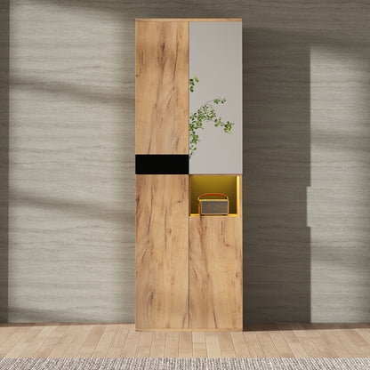 Opbergkast Hal – Schoenenkast – Kast Met Spiegel – Voorruimte Organizer – Smalle Kast – Compact 65x30 cm – Stevig Duurzaam Materiaal – Eenvoudig Te Monteren