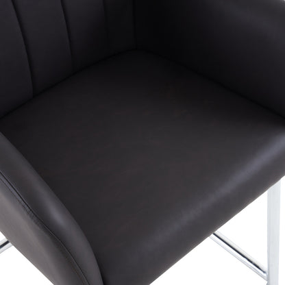 Eetkamerstoel – Stoel – Armstoel – Kuipstoel – Meubel – Kunstleder – Verticale Strepen – Herringbone Metalen Poten