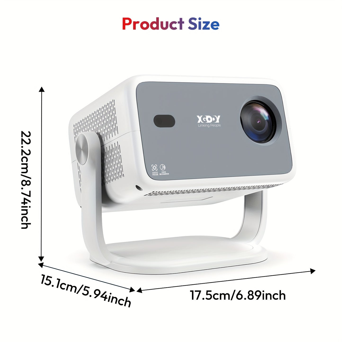 Draagbare projector – Mini beamer – Projectiescherm – Home cinema projector – LED projector – Full HD 1080p – 500 ANSI lumen – 5G WiFi draadloos