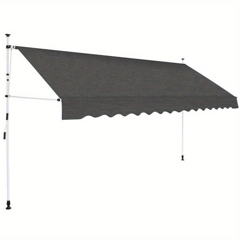 Uitvalscherm Handbediend – Zonnescherm – Terrasscherm – Balkonzonwering – Schaduwdoek – Antraciet – 350 cm Breed – Weersbestendig Materiaal