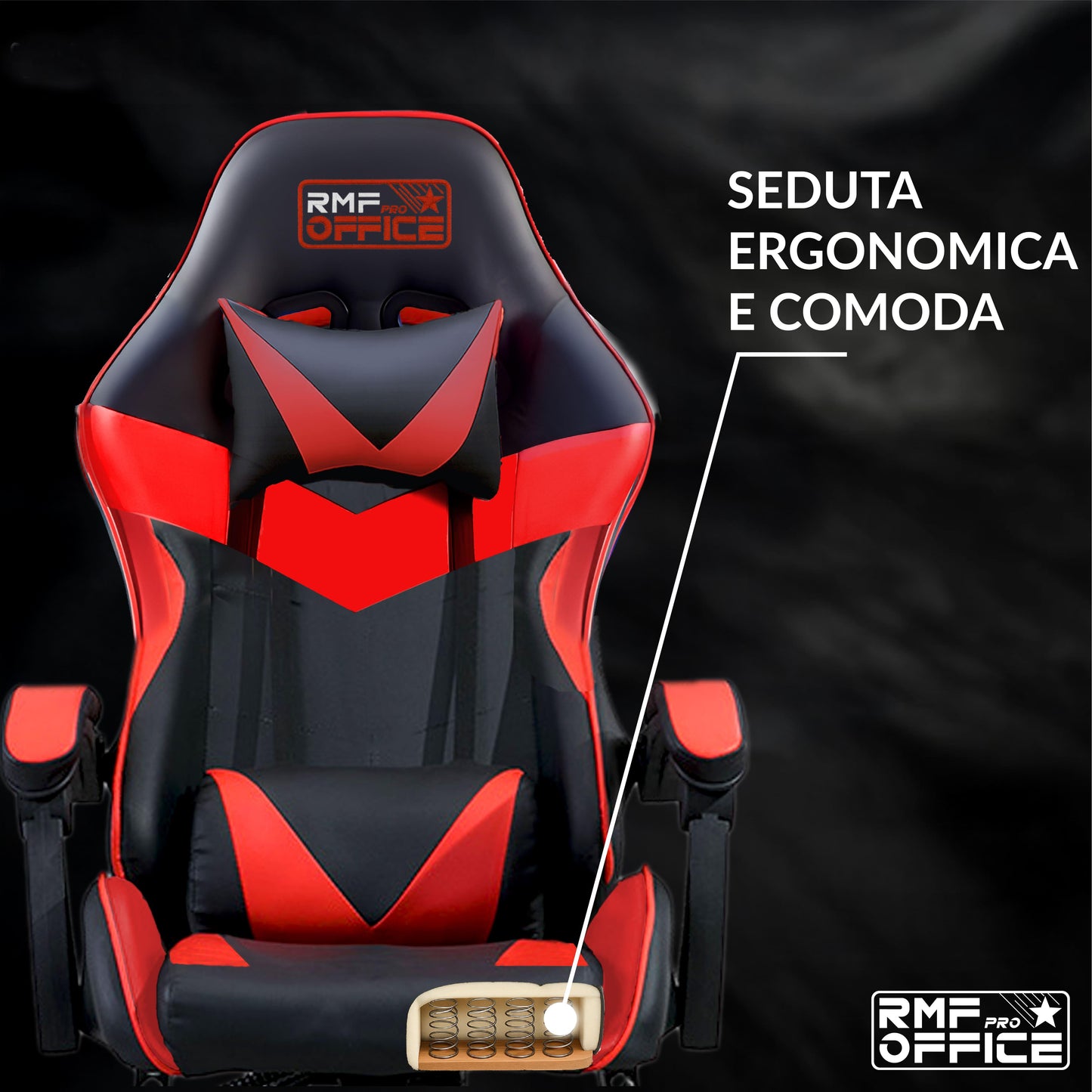 Gamingstoel – Gaming Chair – Bureaustoel – Gamenstoel – Zwarte Gamingstoel Met Rood – Verstelbare Hoogte 100-110 cm – Kantelbare Rugleuning Tot 135° Met Uittrekbare Voetensteun