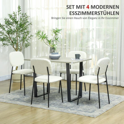 Eetkamerstoelen – Stoelen – Kuipstoelen – Keukenstoelen – Woonkamerstoelen – Fluwelen Bekleding – Stevig Stalen Frame – Set van 4