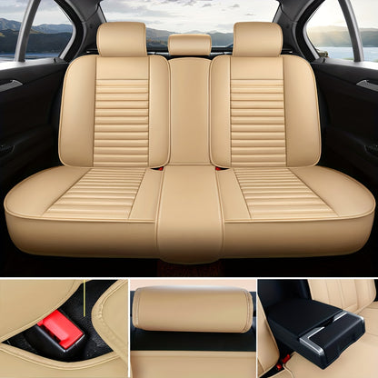 Car Seat Covers Full Set, Fit For Nissan Qashqai, Micra, Note, X-Trail, Leaf, Almera, Faux Leather Car Seat Protector, All Season Universal Car Seat Cushion, Adjustable Car Seat Covers Front Seats And Back