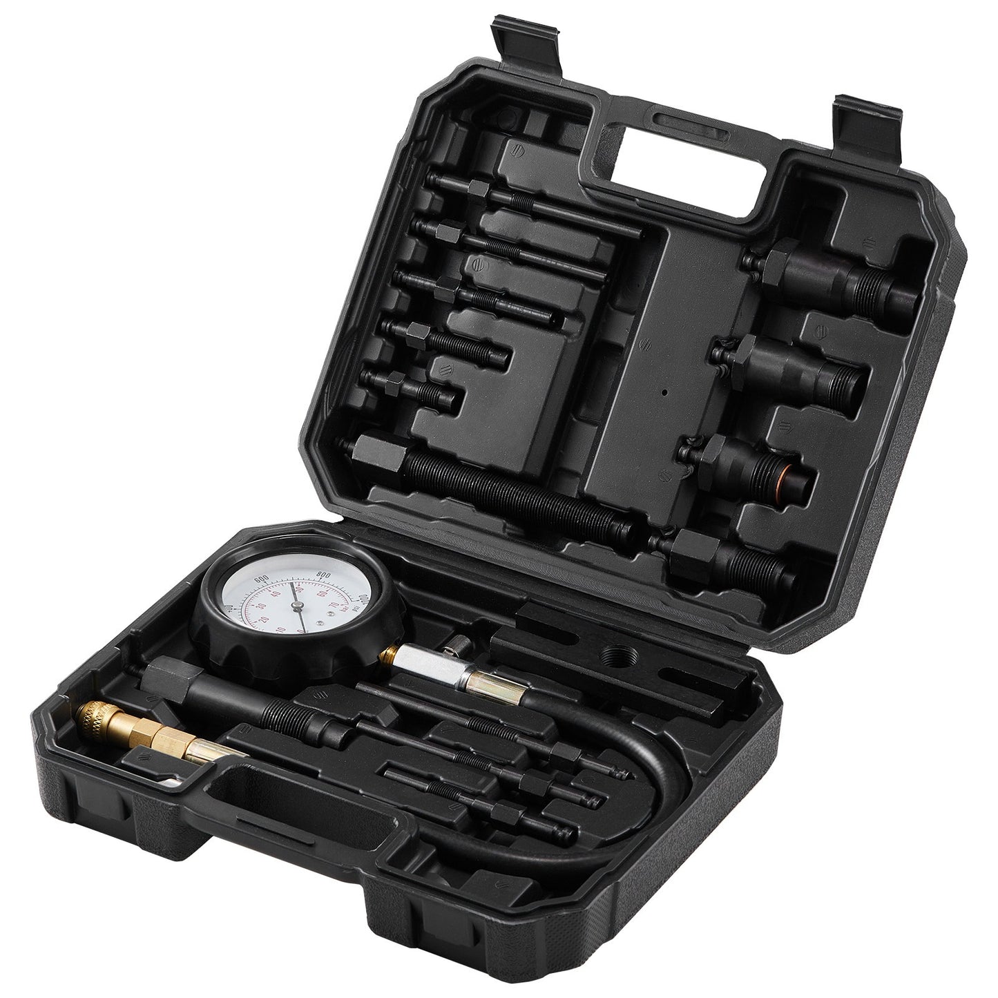 Compressiemeter – Compressietester – Compressie Tester – Cilinderdrukmeter – Drukmeter – 18 Adapters – 0-70 Bar Manometer