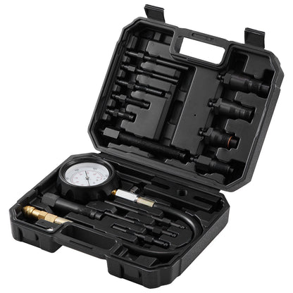 Compressiemeter – Compressietester – Compressie Tester – Cilinderdrukmeter – Drukmeter – 18 Adapters – 0-70 Bar Manometer