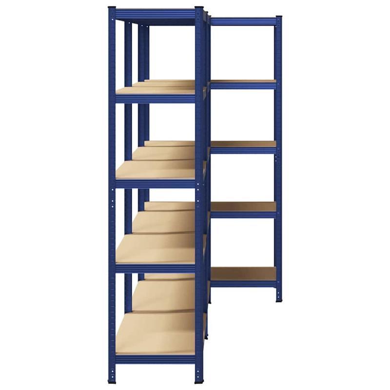 Opbergrek – Stellingkast – Opbergrek – Opbergkast – Rek – 5 Niveaus – Set Van 3 Blauw – Duurzaam Kunststof – Ruime Opbergruimte