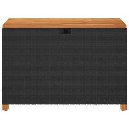 Tuinkist – Opbergkist – Tuinbox – Buitenopberger – Balkonbox – Zwart – 110x55x63 cm – Duurzaam Poly Rattan & Acaciahout