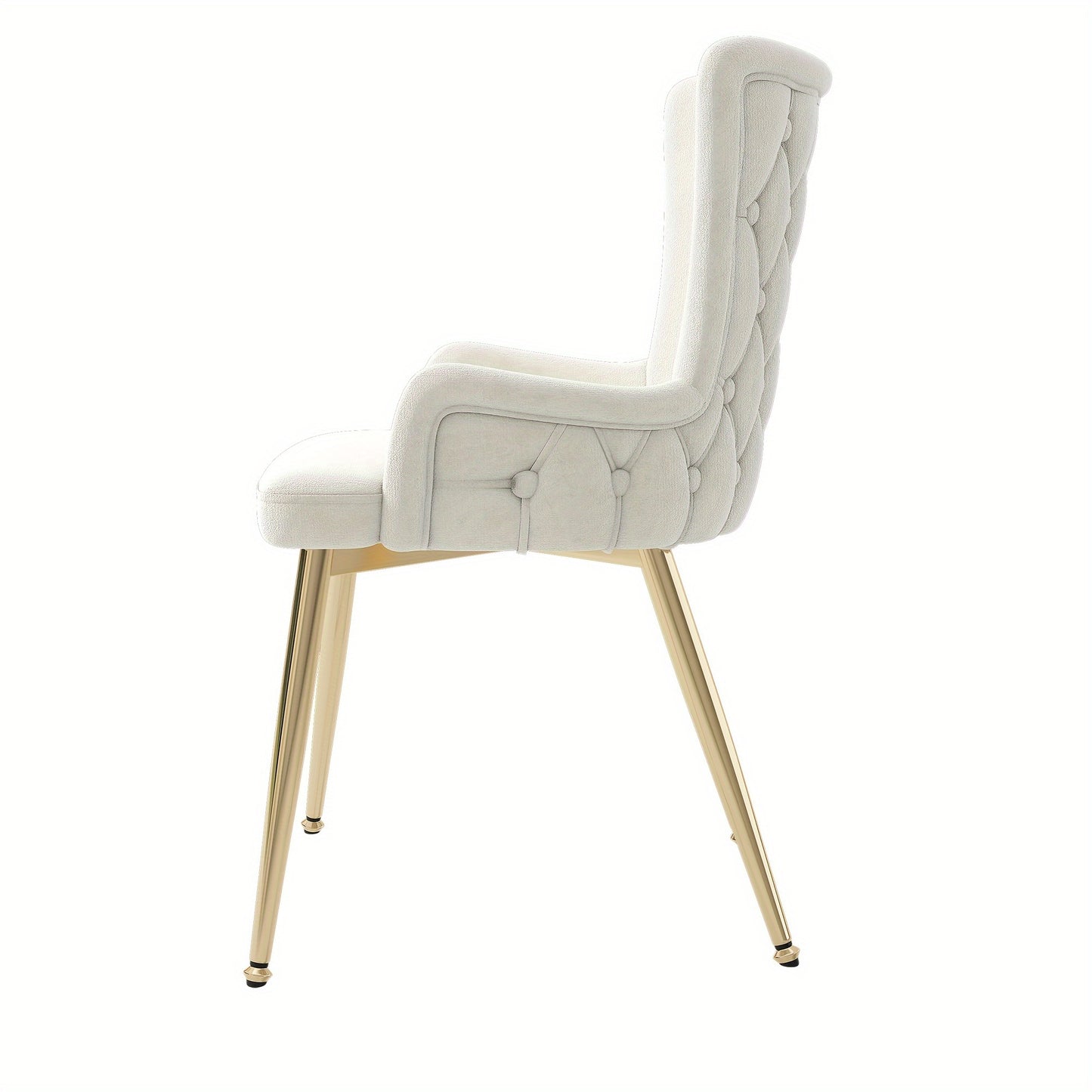 Eetkamerstoel – Stoel – Kuipstoel – Loungestoel – Designstoel – Set Van 4 – Fluwelen Bekleding – Gouden Metalen Poten