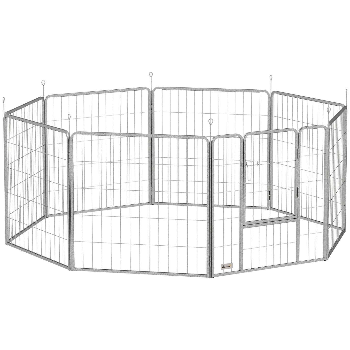 Hondenren – Puppyren – Hondenkennel – Hondenbench – Dierenren – 8 Panelen – Opvouwbaar Staal – Inclusief Deur & Draagriem