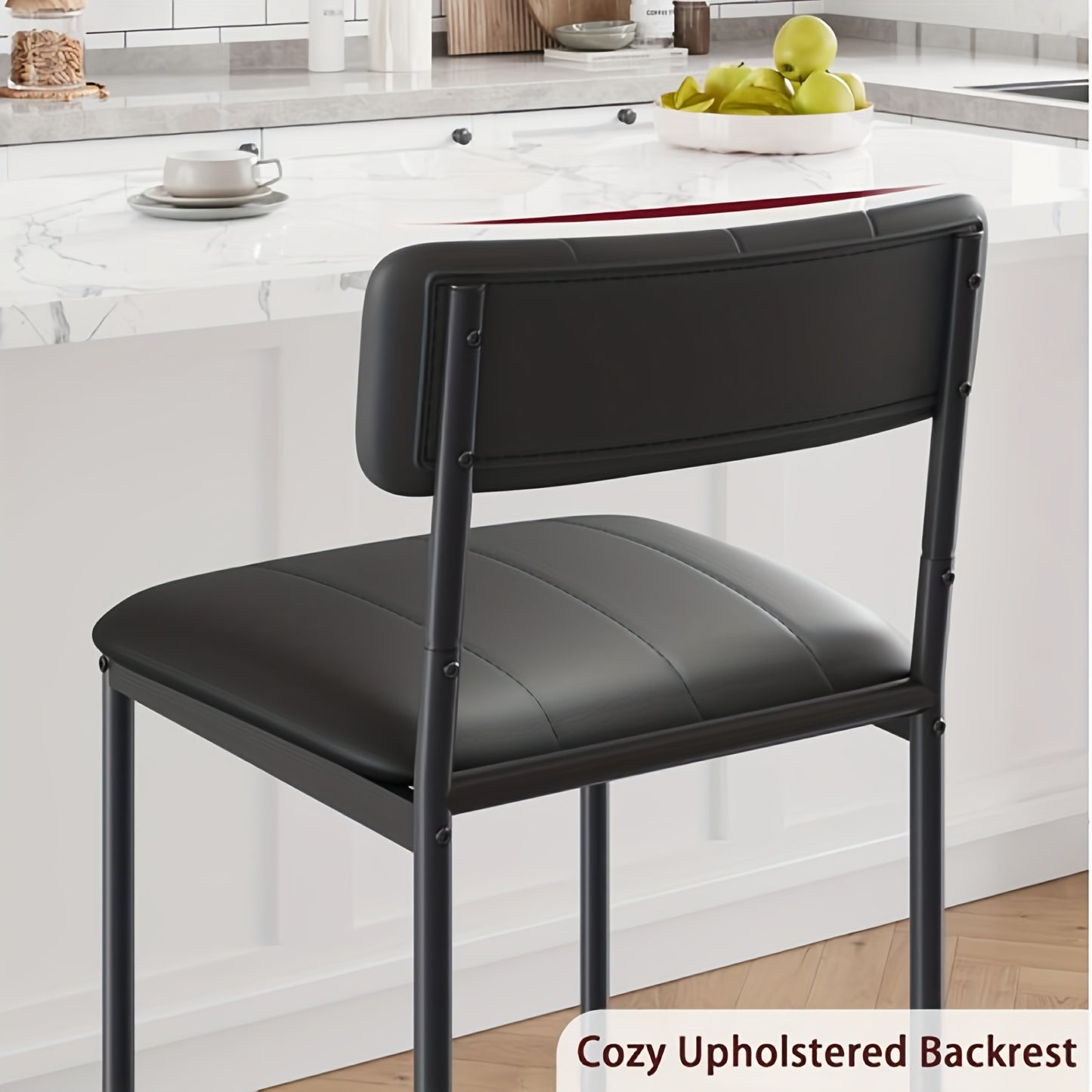 Barstoelen – Barkrukken – Keukenstoelen – Hoge Stoelen – Counterstoelen – Set Van 2 – Kunstleren Bekleding – Met Voetensteun