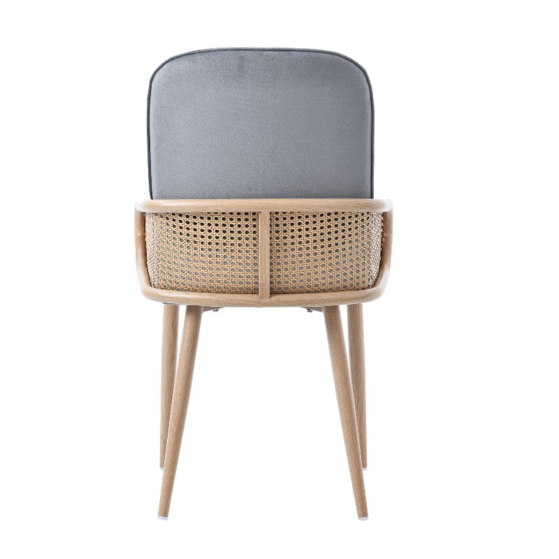 Set Van 4 Moderne Eetkamerstoelen – Rattan Look Stoelen – Dining Chairs – Eettafel Stoelen – Woonkamerstoelen – Metaal Met Houten Look – 90cm Hoogte – Duurzaam Metalen Poten