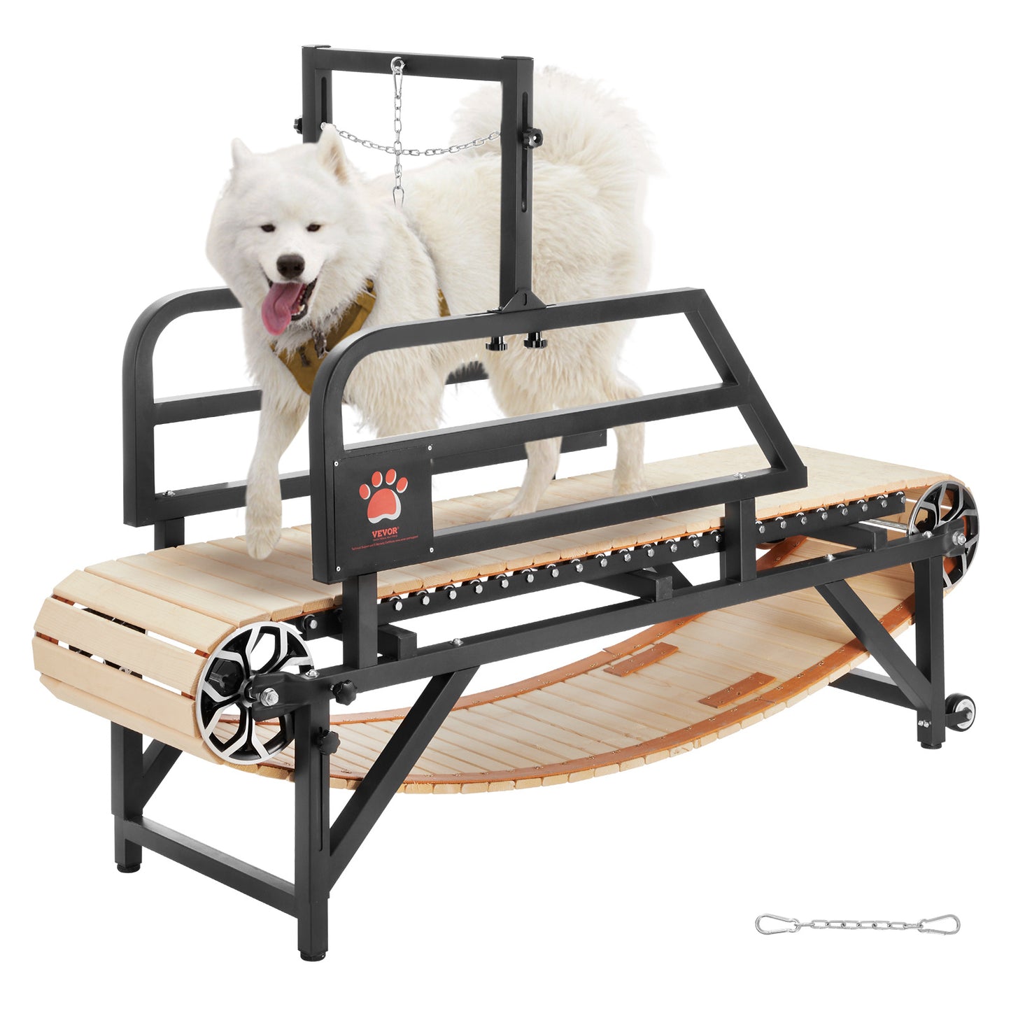 Hondloopband – Hondenloopmachine – Loopband Honden – Binnenloopband – Looptrainer Hond – Geschikt voor Grote Honden Tot 100 kg – Stevig Carbonstaal Frame met Houten Loopvlak