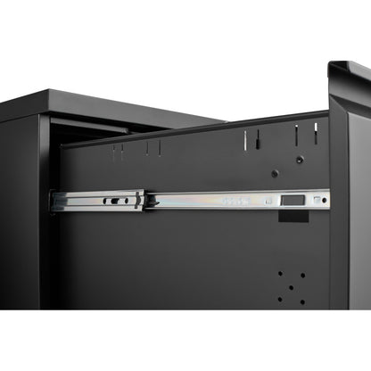 Lockerkast – Opbergkast – Kantoorkast – Ladeblok – Mobiele Lade – Zwart Metalen Kantoorlade – Met Slot – Volledig Uitrekbaar & Draagkracht 80kg