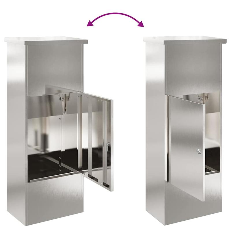 Pakketkluis – Pakketbox – Pakketbrievenbus – Pakketcontainer – Bezorgbox – Roestvrij Staal – Extra Groot 44,5x29x110,5 cm – Veilig Slot & Postgleuf
