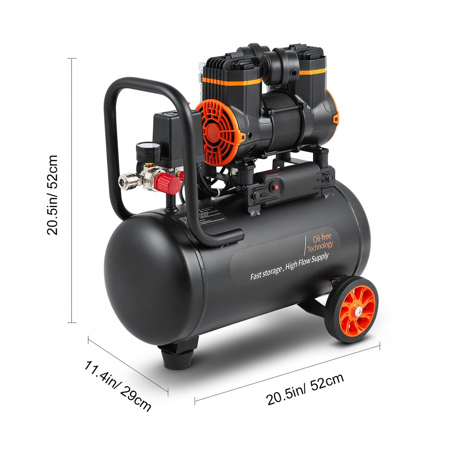 Air Compressor – Luchtcompressor – Bandenpomp – Compressor – Luchtpomp – 4.8 Gallon 18L – 900W Olievrij – Ultra Stil 70 dB
