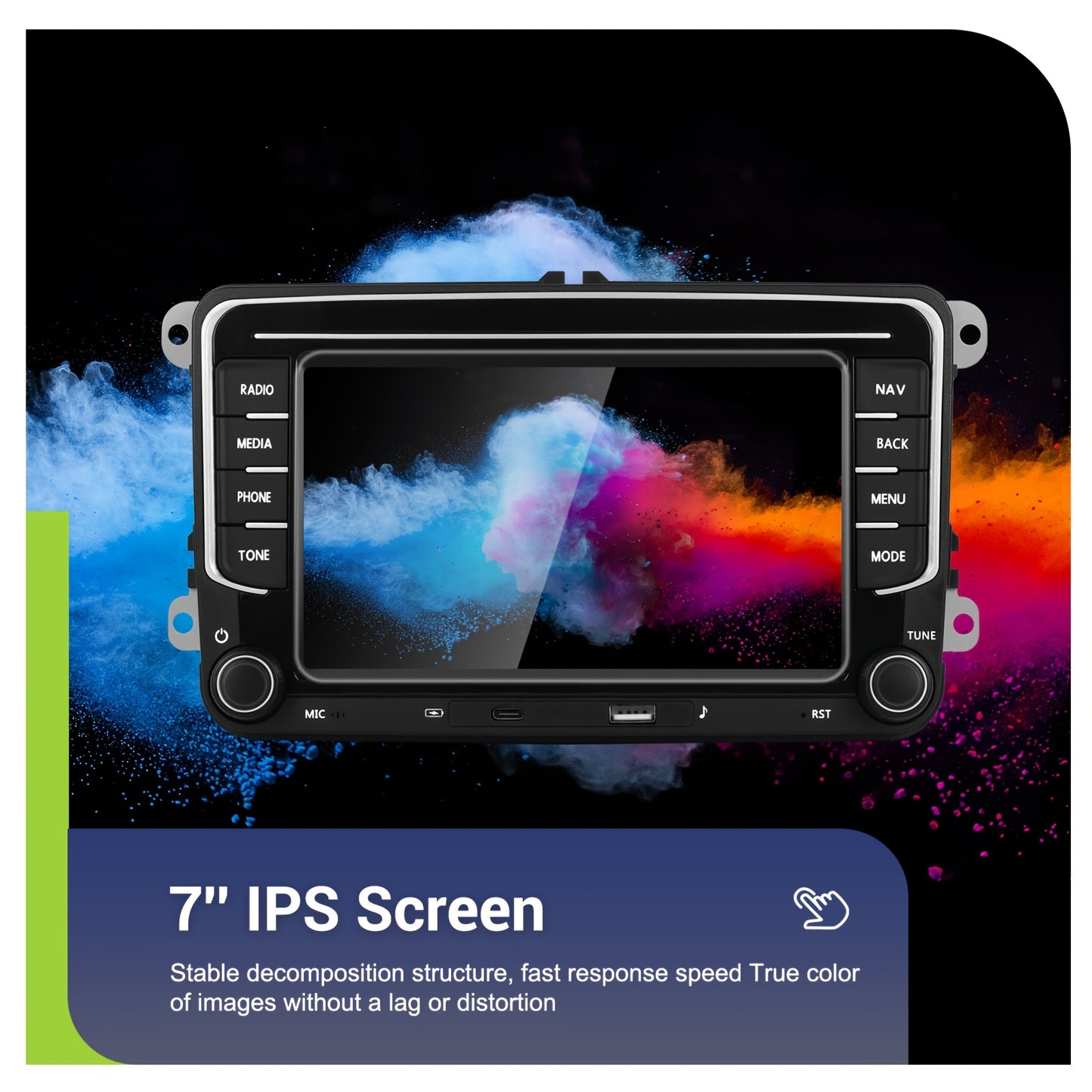 Autoradio – Multimediaspeler – Navigatiesysteem – Touchscreen Radio – Bluetooth Radio – 7 Inch 1080P IPS Scherm – Draadloze CarPlay & AHD Achteruitrijcamera