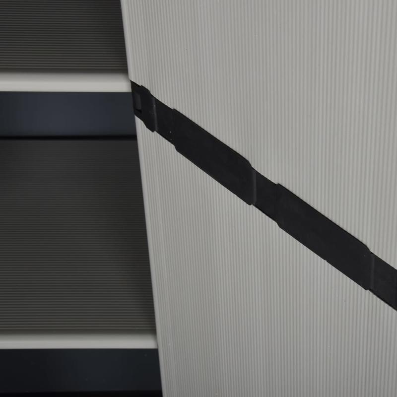 Buitenkast – Tuinkast – Opbergkast – Bergkast – Tuinopbergkast – Transparante Deuren – Duurzaam Kunststof – Vrijstaand – Grijs-Zwart – 68,58 cm Hoog – 3,2 Kubieke Voet Inhoud