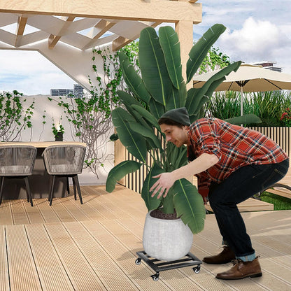 Plantenwagen – Plantenroller – Bloempot trolley – Plantentrolley – Plantenkar – Metaal – Draagvermogen 150 kg – 4 PU-wielen