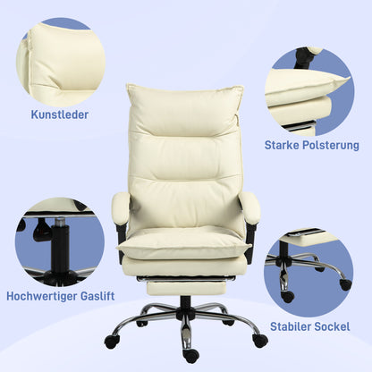 Bureaustoel – Kantoorstoel – Gamingstoel – Draaistoel – Bureaukruk – Verstelbare Hoogte 55-63 cm – Kunstleren Bekleding Zwart