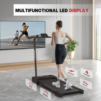 Loopband – Treadmill – Hardloopband – Fitnessapparaat – Elektrische Loopband – Opvouwbaar Design – Verstelbare Hellingshoek 10° – Snelheid 1-12 km/h – Draagkracht 100 kg – LED Display – Slimme Afstandsbediening