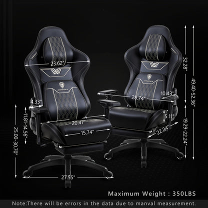 Gamingstoel – Gamestoel – Gaming Chair – Game Stoel – Bureaustoel – 4D Verstelbare Armleuningen – Ergonomische Hoge Rugleuning – Max Belastbaarheid 159 kg – Kunstleer – Draaibaar