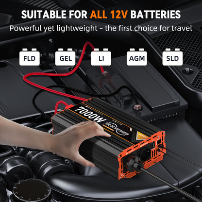24V 6000W Omvormer – Spanningsomzetter – Stroomomzetter – Inverter – Energie-omzetter – Pure Sinusgolf – LCD Display & Afstandsbediening