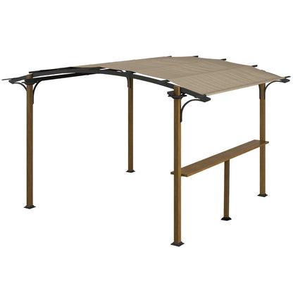 Pergola – Tuinoverkapping – Prieel – Terrasoverkapping – Schaduwdoek – Aluminium Frame – Gecoat Dakdoek Met UV Bescherming – Afmeting 406x260x239 cm