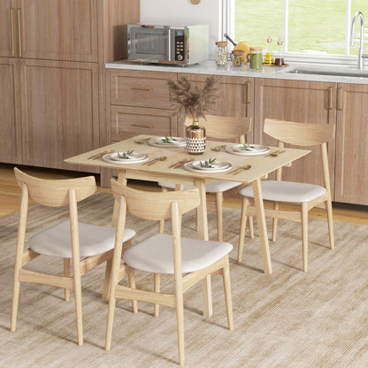 Uitklaptafel – Klaptafel – Inklapbare Tafel – Vouwtafel – Eettafel – Massief Grenenhout – 2 Uitklapbare Zijvlakken 110x86x75 cm