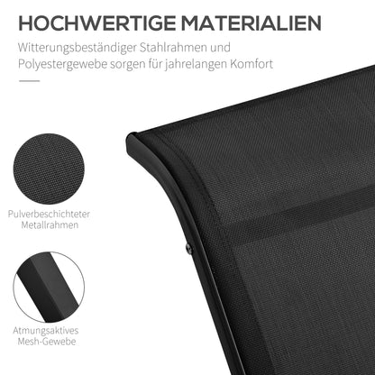 Ligbedden Set – Ligstoelen – Zonnebedden – Tuinstoelen – Lounge Set – Stevig Metalen Frame – Inklapbaar Met Tempered Glas Tafelblad