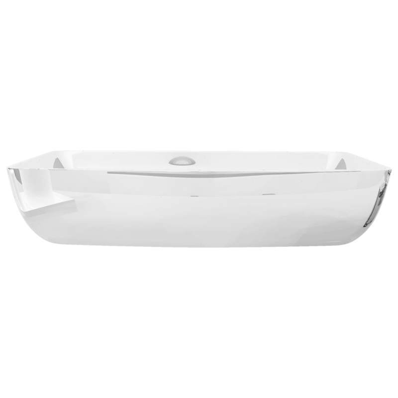 Wastafel – Lavabo – Fontein – Wasbak – Badkamermeubel – Keramiek Zilver – Afmeting 71x38x13,5 cm