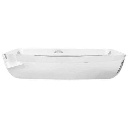 Wastafel – Lavabo – Fontein – Wasbak – Badkamermeubel – Keramiek Zilver – Afmeting 71x38x13,5 cm