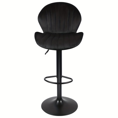Barkruk – Barstoel – Barstoelen – Bistrostoel – Keukenstoel – Set van 2 – Fluwelen Bekleding – Verstelbare Hoogte – Draaibaar – Comfortabel
