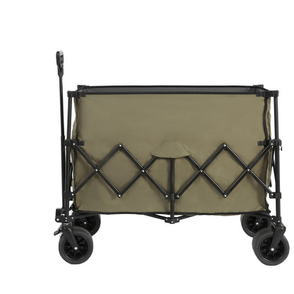 Vouwkar – Trolley – Opvouwbare Kar – Strandkar – Boodschappentrolley – Stevig Stalen Frame – Grote All-Terrain Wielen – Beige