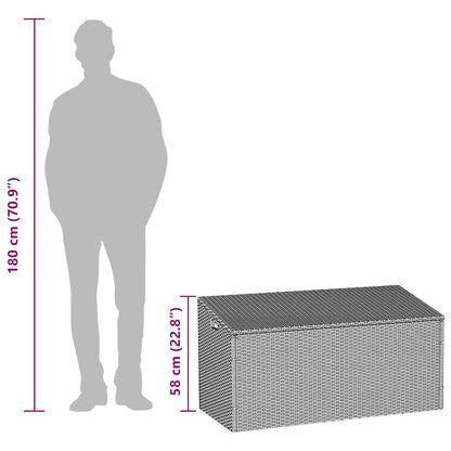 Opbergbox Tuin – Tuinkussenbox – Tuinkist – Kussenbox – Tuinbank – Zwart – Geweven Resin – Ruime Opbergruimte 110x50 cm – Duurzaam Weerbestendig Design