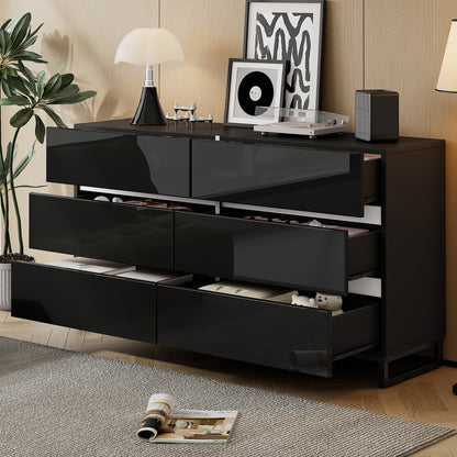 Dressoir – Buffet – Opbergkast – Ladekast – Commode – Zwart Met Gouden Accenten – 4 Deuren – Met Metalen Poten