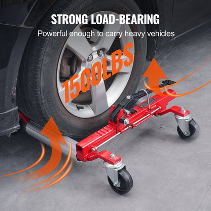 Wielroller – Wiel-dolly – Tire Dolly – Auto Tilwagen – Voertuig Verplaatser – Draagvermogen tot 680 kg – Verstelbare Rollerbreedte 39,7-71,8 cm