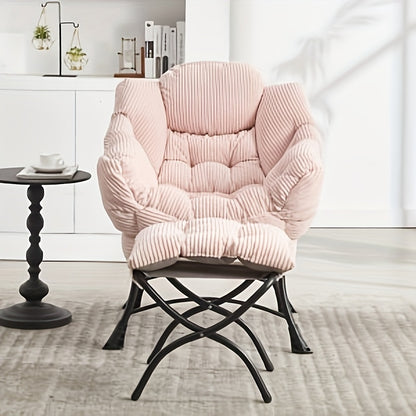 Ottoman Style Leisure Chairs, Modern Leisure Style Chairs with Armrests And Side Pockets, Cushioned Sofa Chairs with Footrests,  Space Reading Chairs,  Corner Chairs, Lounge Furniture, Small Space Seating, Armrest Chair, Cush