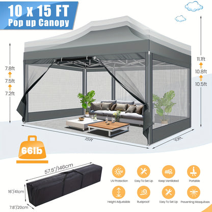 Pop-Up Partytent 3x4,5 Meter – Opzet Tent – Vouwtenten – Paviljoen – Tuin Tent – Waterafstotend – Muskietennet Zijwanden
