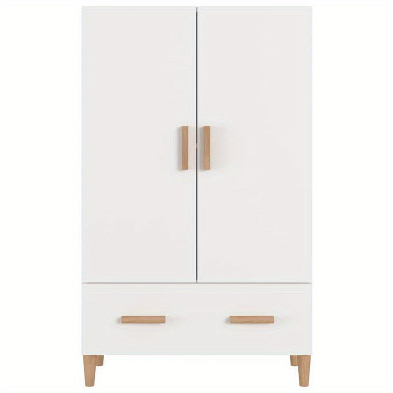 Opbergkast – Kasten – Opbergmeubel – Ladekast – Opbergrek – Wit – Compact Design – 3 Lades & Open Schappen – Kunststof Hout Met Metalen Handgrepen