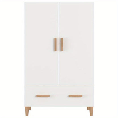 Opbergkast – Kasten – Opbergmeubel – Ladekast – Opbergrek – Wit – Compact Design – 3 Lades & Open Schappen – Kunststof Hout Met Metalen Handgrepen