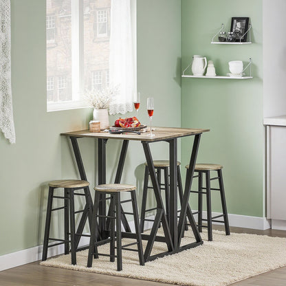Eettafelset – Eethoek – Keukentafelset – Eetkamerstoelen – Eettafelgroep – Inklapbare Tafel – MDF Tafelblad – Metalen Frame